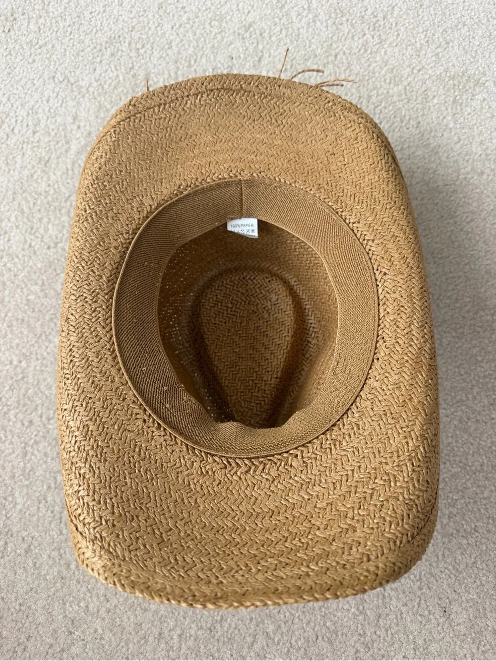 Amazon Brown Straw Wide-Brim Cowboy Sun Hat